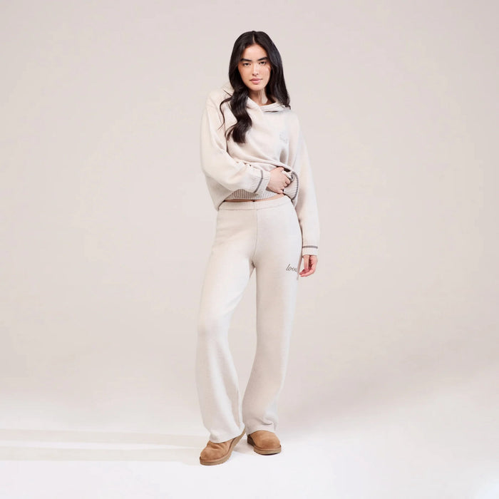 Soft Knit Hooded Jumper - Beige