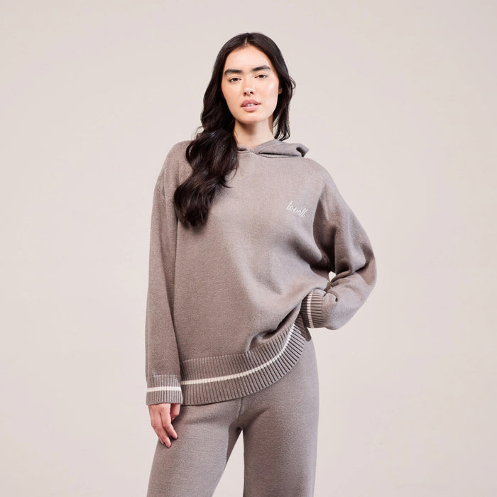 Soft Knit Hooded Jumper - Mocha