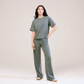 Soft Touch Wide Leg Lounge Set - Sage Green