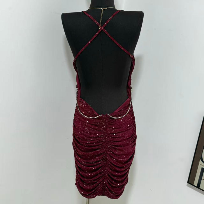 Solid-Color Halter Dress