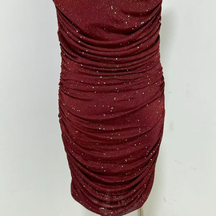 Solid-Color Halter Dress