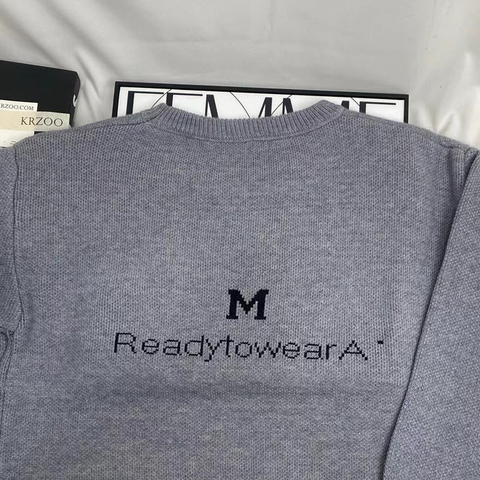 Solid Color Letter Sweater