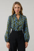 Solvay Floral Nellian Ruffle Top