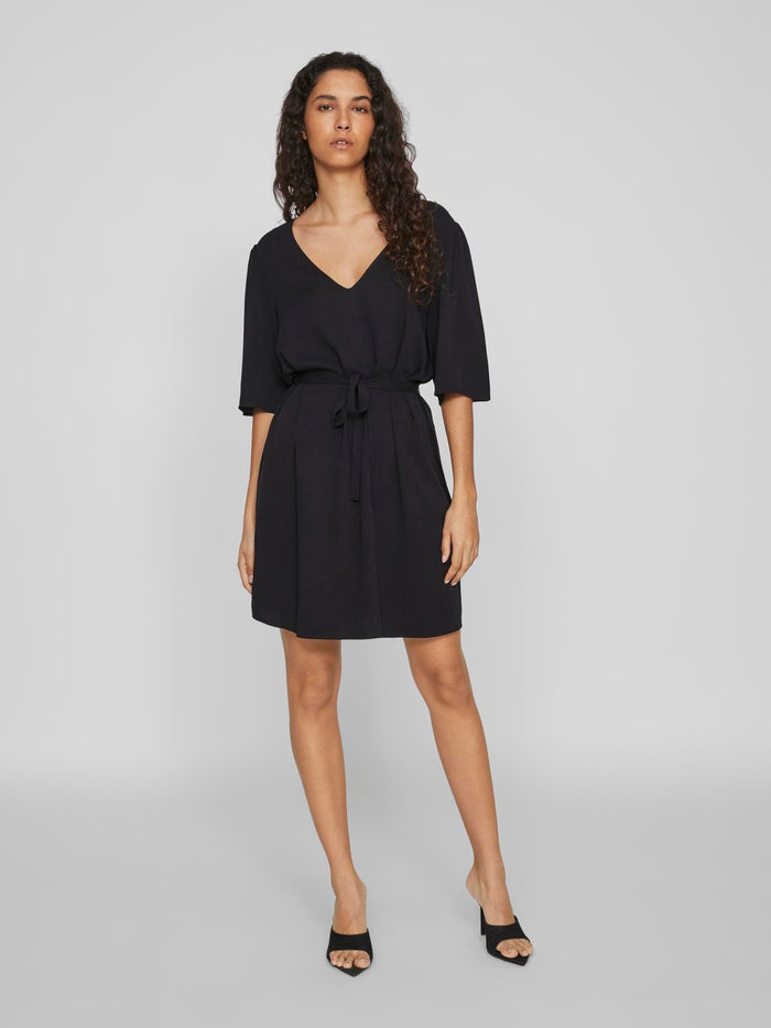 Sommi V-Neck Mini Dress (Black)