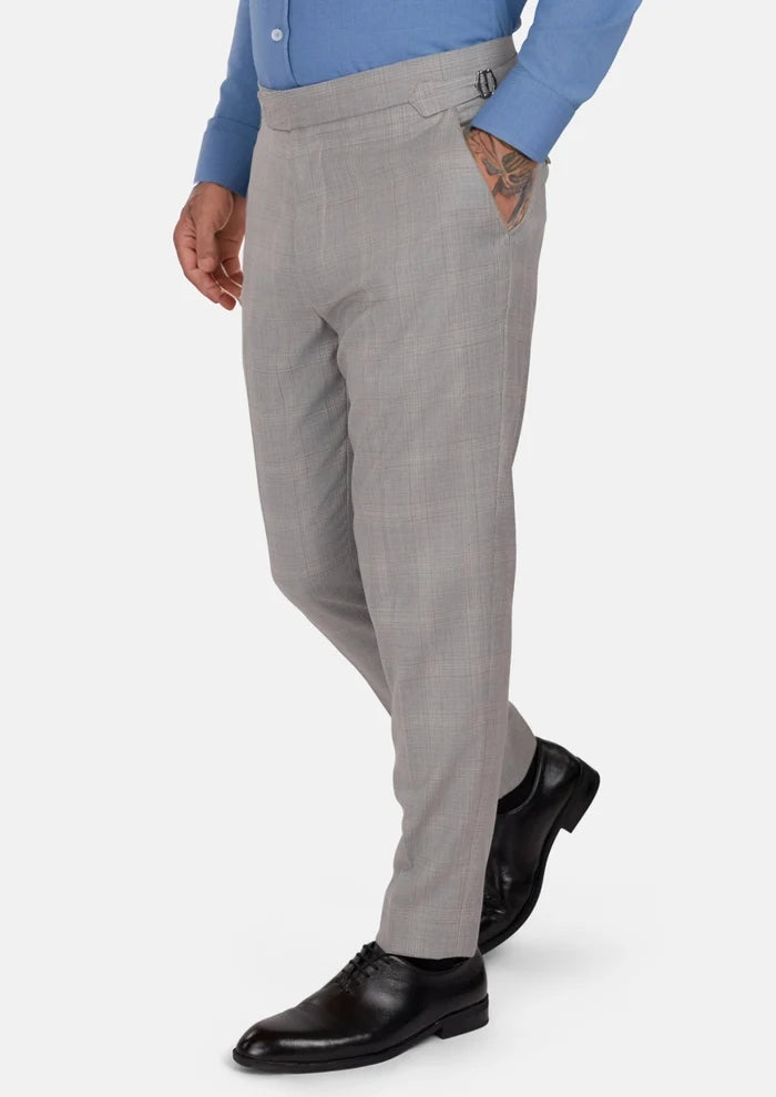 Spanish Grey Checked Pants - SARTORO