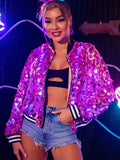 Sparkle Appeal: Pink Sequined Jacket With Built-in Led Lights