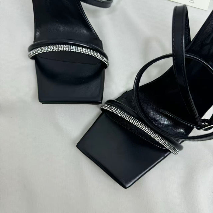Sparkling Rhinestone Slide Sandals