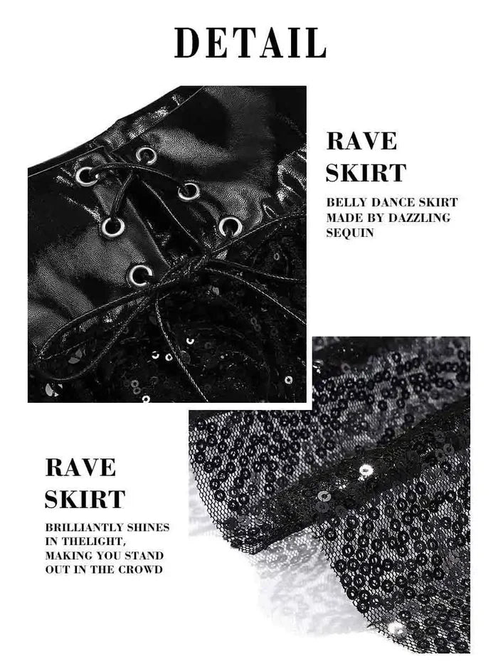 Sparkly Black Mini Skirt For Holidays And Celebrations