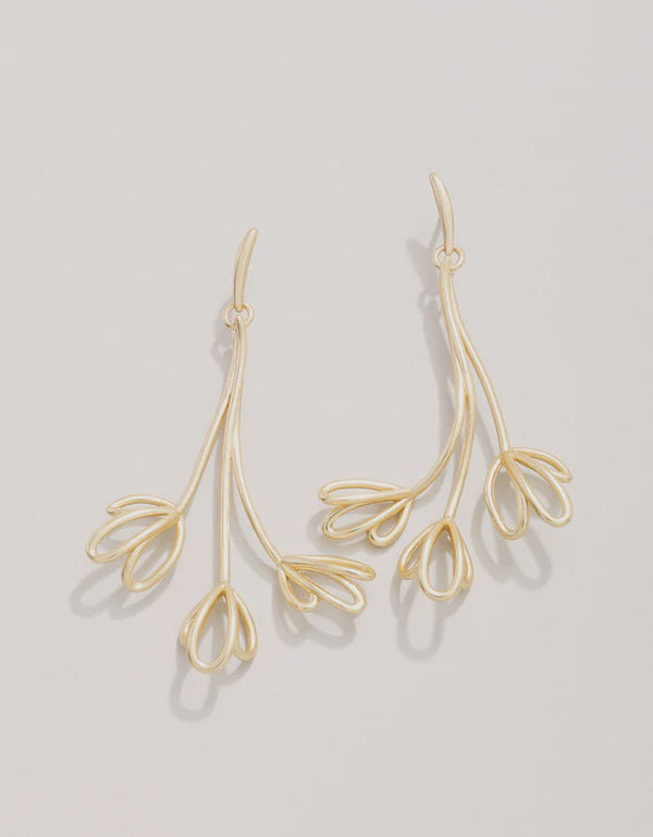 Spring Tulip Earrings Gold