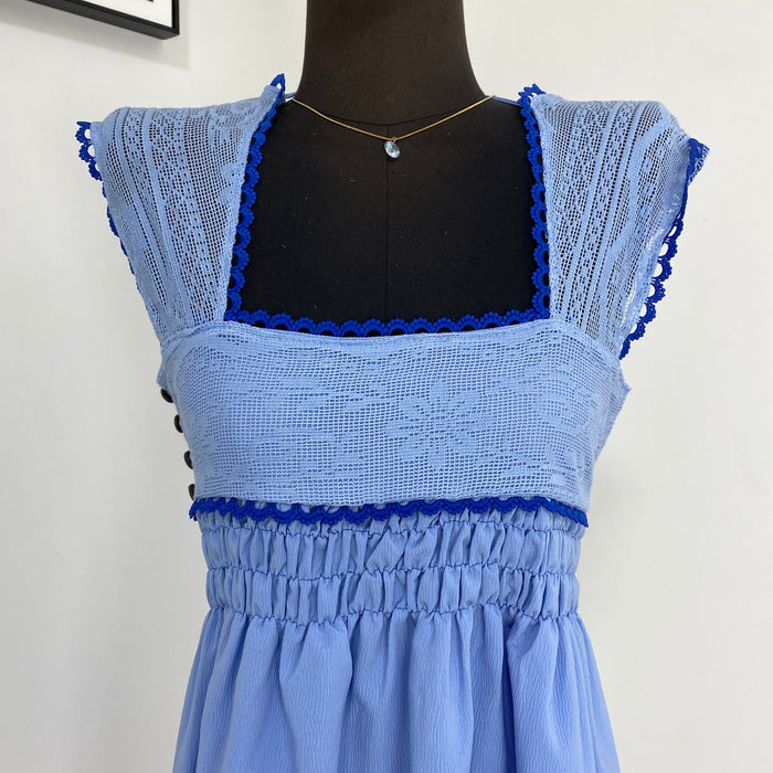 Square Neck Pleated Dress
