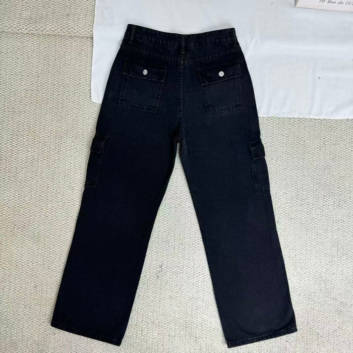 Stacked Straight-Leg Cargo Pants