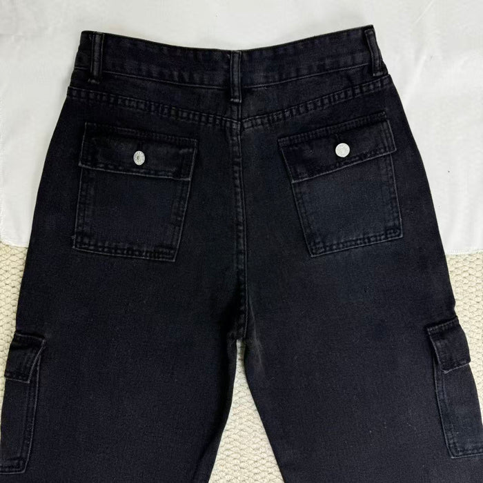 Stacked Straight-Leg Cargo Pants