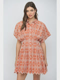 Stamp Of Approval Mini Dress in Clay
