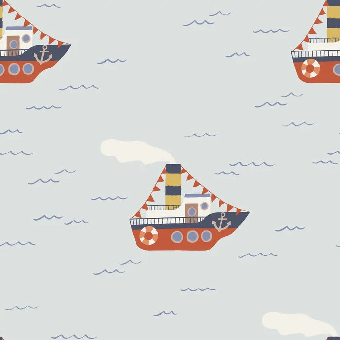 Steamer Boat Blue Small - Family Fabrics B.V.