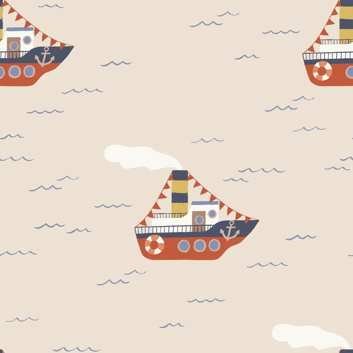 Steamer Boat Taupe Big - Family Fabrics B.V.