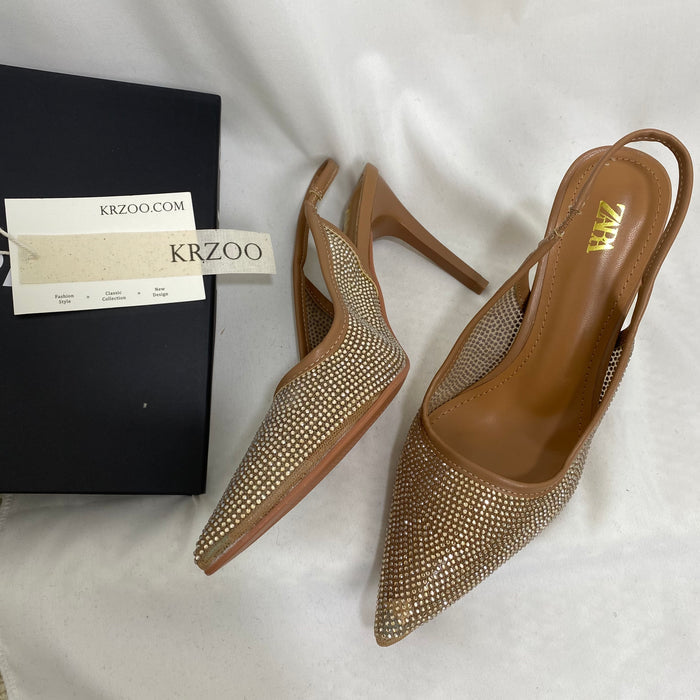 Stiletto Rhinestone Glitter Sandals