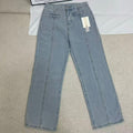 Straight-Leg Star-Patterned Floor-Length Trousers