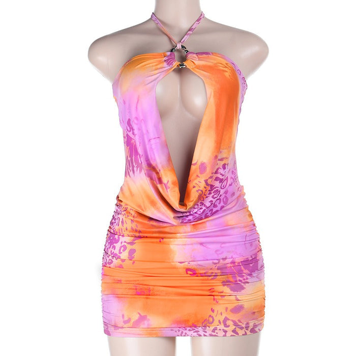 Strapless Cut Out Top Bodycon Sash Mini Skirt 2pcs Set