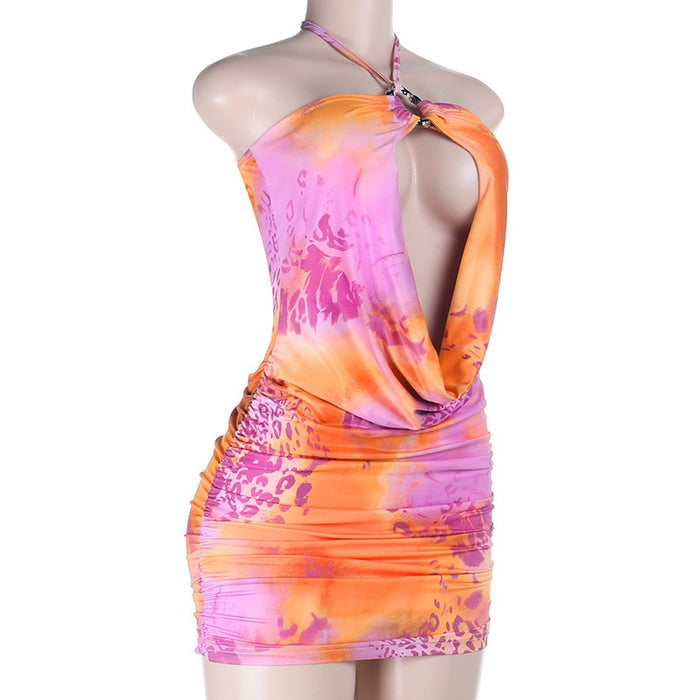Strapless Cut Out Top Bodycon Sash Mini Skirt 2pcs Set