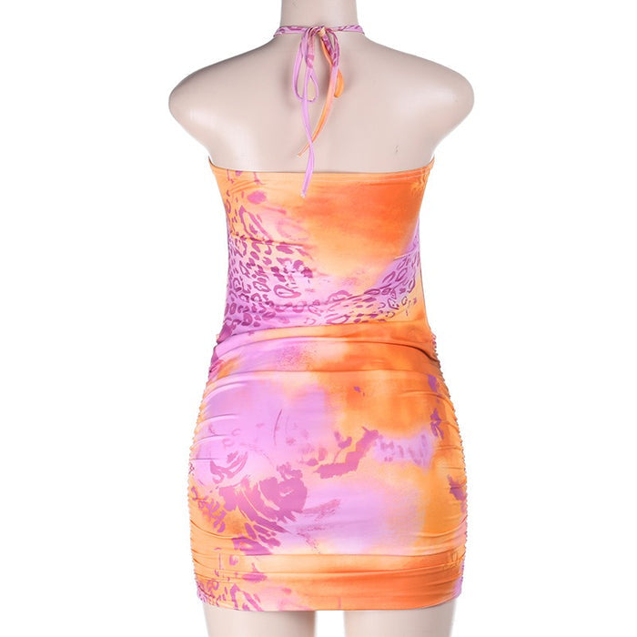 Strapless Cut Out Top Bodycon Sash Mini Skirt 2pcs Set