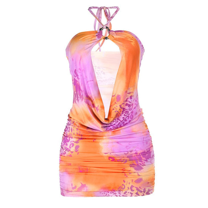 Strapless Cut Out Top Bodycon Sash Mini Skirt 2pcs Set