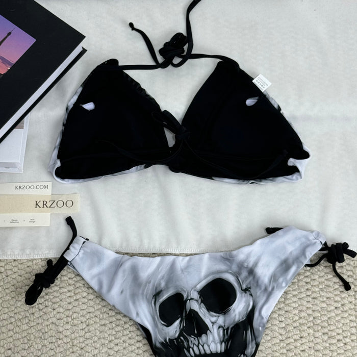 Strappy Backless Two-Piece Swimsuit