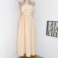 Striped halter-neck backless dress