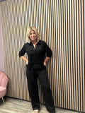 Sudas 3/4 Sleeve Jumpsuit (Black Beauty)