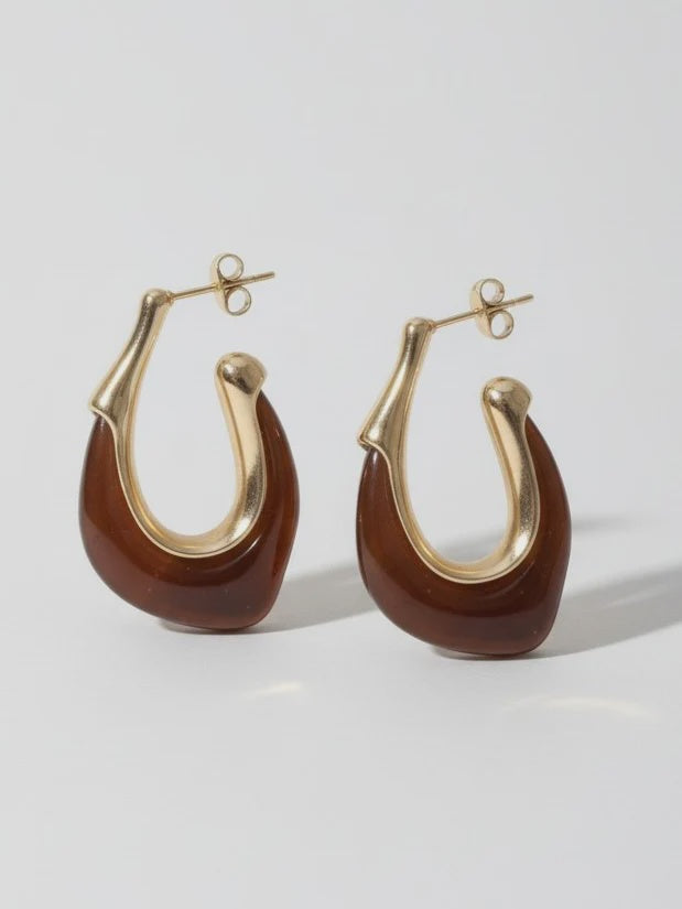 Sugar Baby Hoop Earrings in Brown
