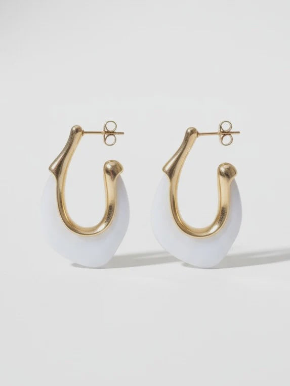 Sugar Baby Hoop Earrings in White
