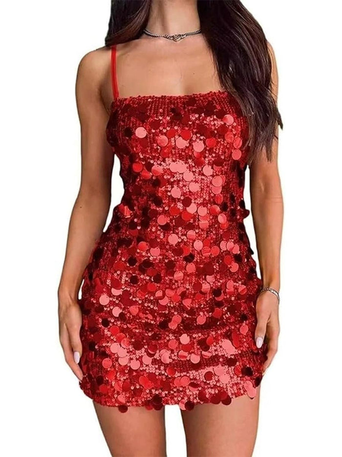Sultry Hot Girl Sequin Dress - Backless Bodycon for Parties