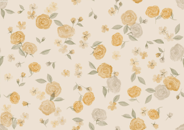 Summer Rose Yellow Beige - Family Fabrics B.V.