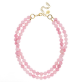 Susan Shaw Double Strand Necklace in Pink Jade