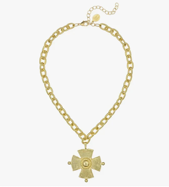 Susan Shaw Maltese Cross on Toggle Chain Necklace