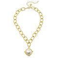 Susan Shaw Pearl Cab Chain Necklace