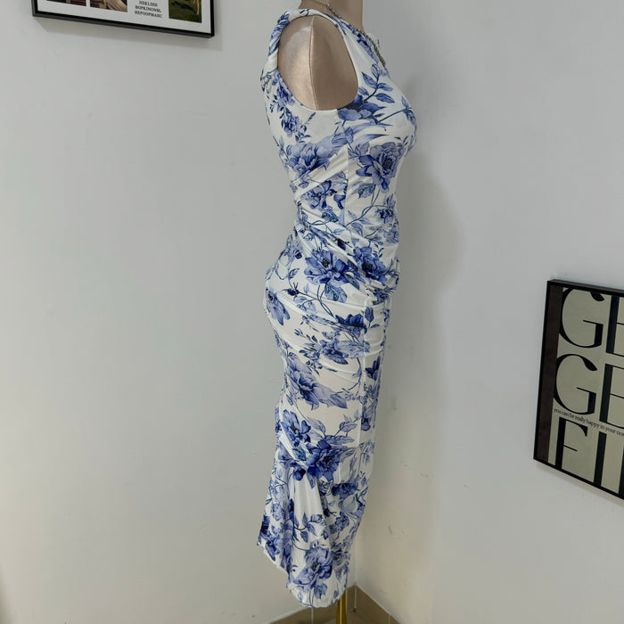 Sweet Floral Slim-Fit Dress