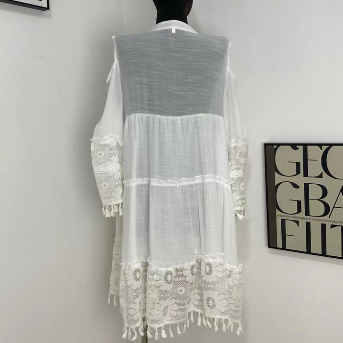 Sweet Lace Tassel Dress