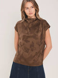 Take Me Along Floral Brown Top