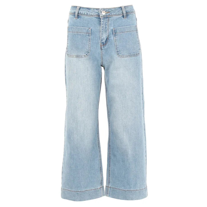 Teddie Crop Jean (Ice Blue)