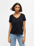 TESSI V NECK T-SHIRT (BLACK)
