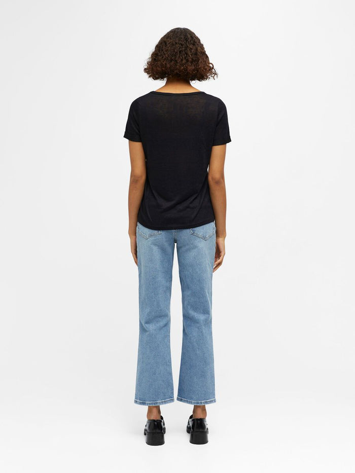 TESSI V NECK T-SHIRT (BLACK)
