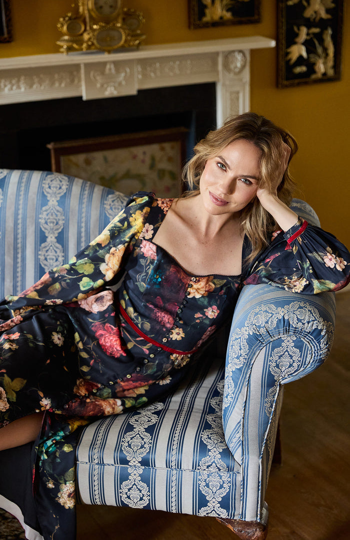 The Adrienne Midi Dress (Dark Multi)