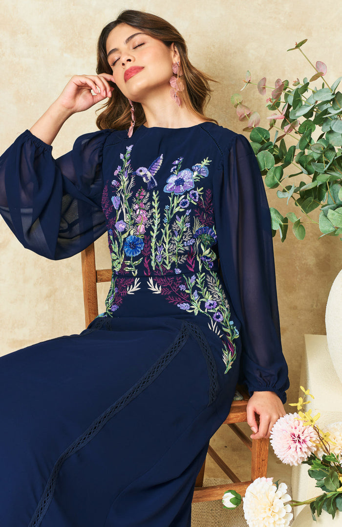The Cassandra Midaxi Dress (Navy)