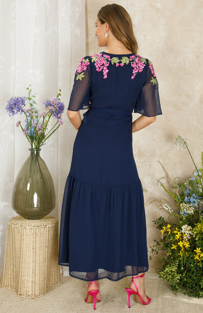 The Grace Maxi Wrap Dress (Navy)