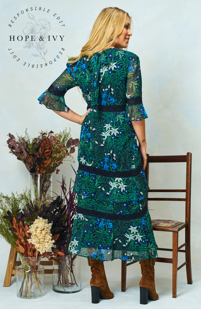 The Jemima Midi Dress (Green Multi)
