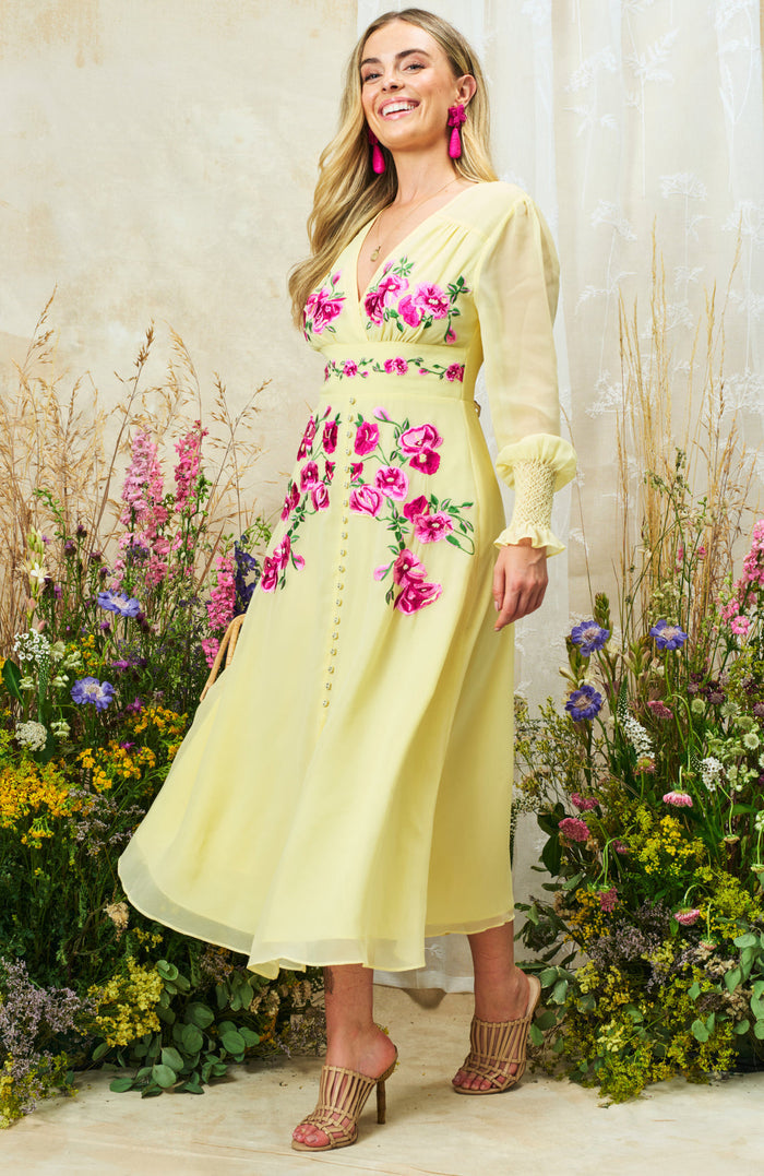 The Kirsty Midi Dress (Yellow)