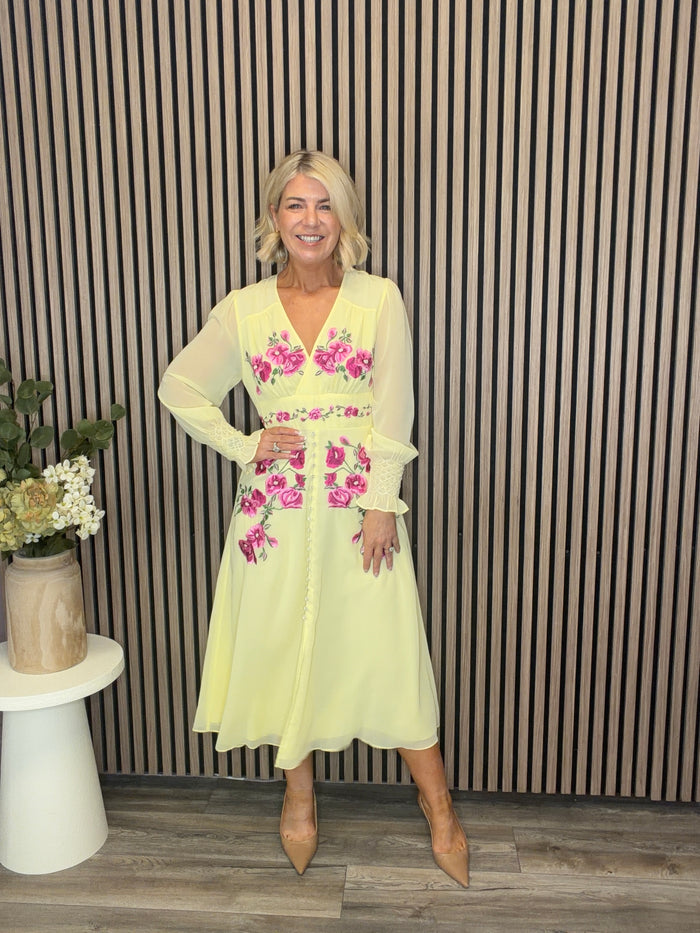 The Kirsty Midi Dress (Yellow)