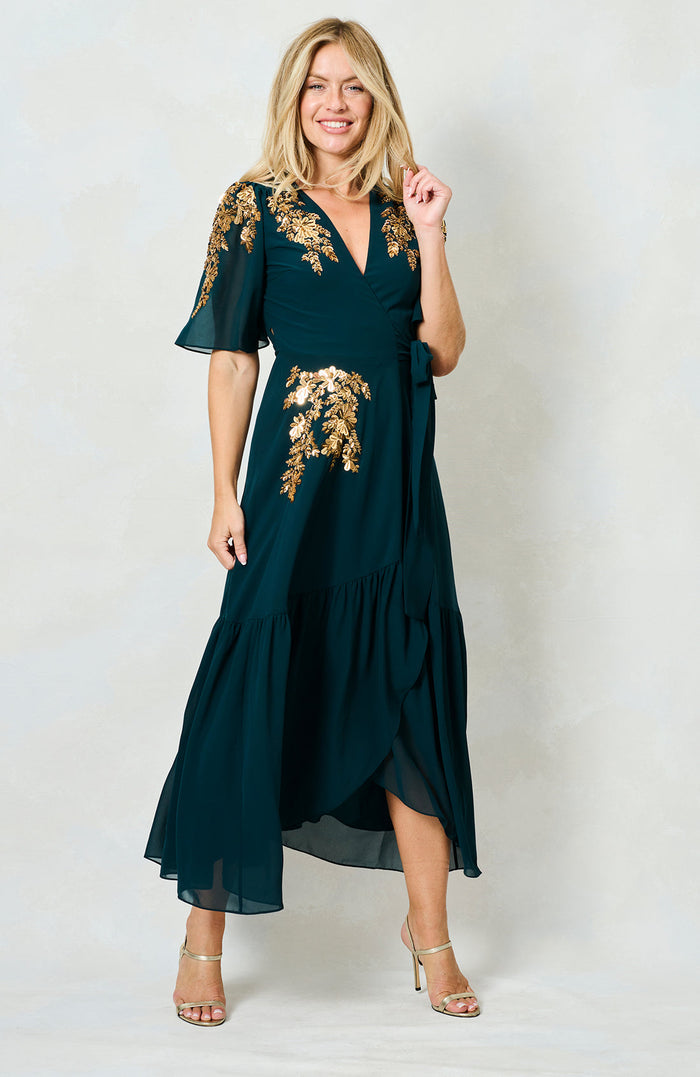The Matilda Maxi Wrap Dress (Forest Green)