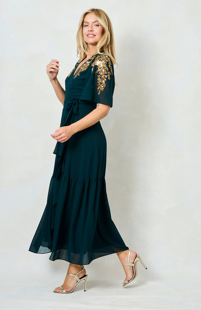 The Matilda Maxi Wrap Dress (Forest Green)