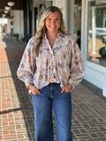 The Moment Is Ours Blue Floral Top